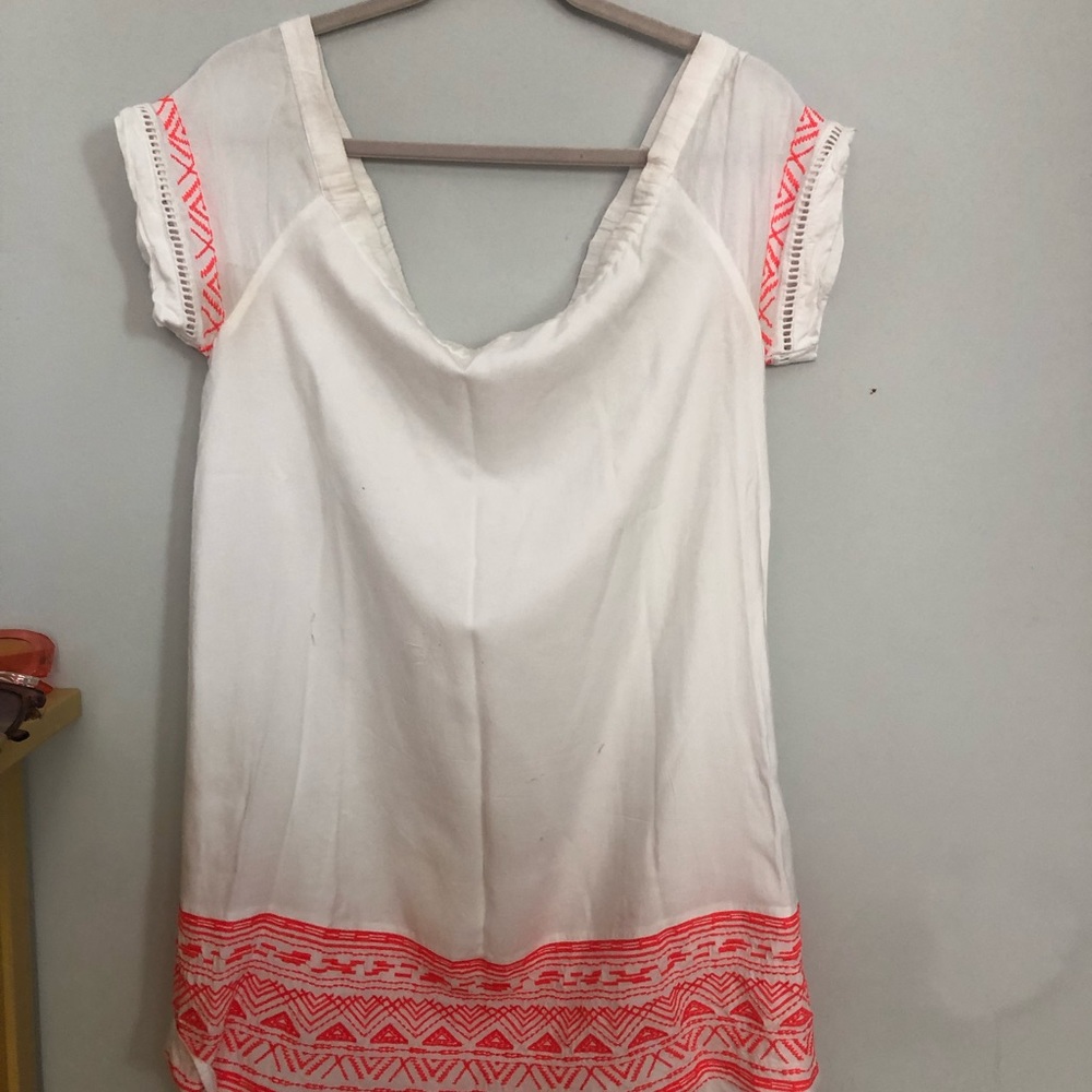 Lucky Brand off the shoulder white midi dress